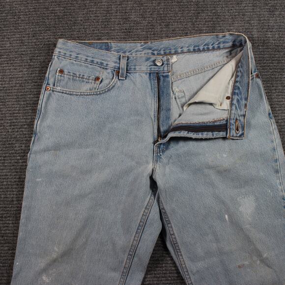 Levi’s Jeans Mens 34x30 Light Wash 550 Relaxed Made in USA Paint Splatter - Picture 4 of 12